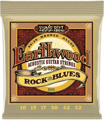 Acoustic Guitar Strings 10-52 Ernie Ball Earthwood Rock And Blues 100% Genuine