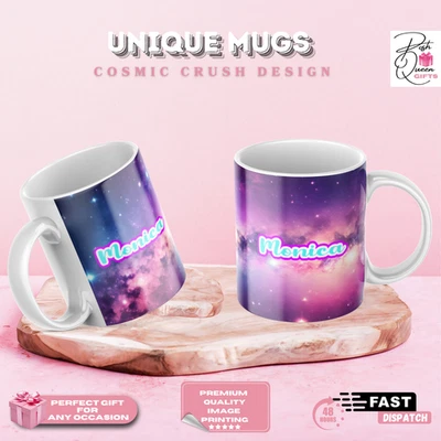 Personalised Coffee Mug Custom Cosmic Crush Galaxy Cup Name Gift for Her and Him - Image 1 of 4