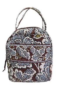 Vera Bradley Brown Lunch Bag Quilted Insulated Flower Tote - Picture 1 of 10