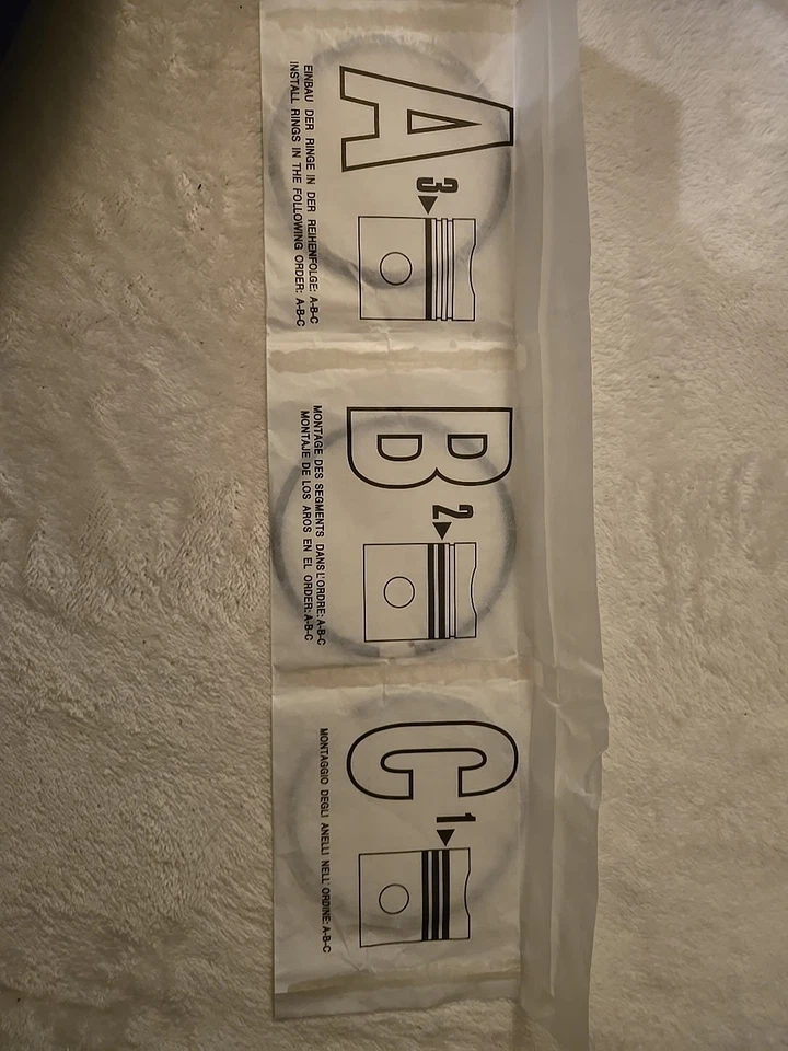 NOVO KIT DE REPARO BMW 11251713194 ANÉIS DE PISTÃO E28 E30 E34 E36 Z1 - Imagem 1 de 1