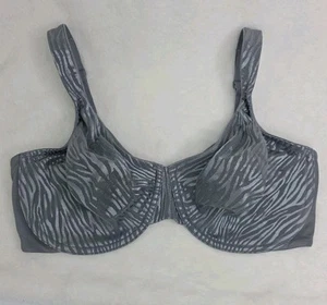 Olga 40D Full Figure Bra Zebra Print Support Underwire Everyday Gray 35981 - Picture 1 of 3