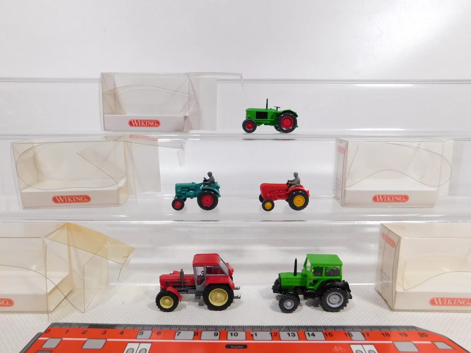 5x wiking H0 1:87 Trattore Deutz Schlüter 877 Fahr 878 Porsche Top + Box # - Immagine 1 di 4
