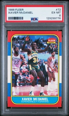 Fleer #72 Xavier Mcdaniel 1986 RC PSA 6 Foto 1 de 2