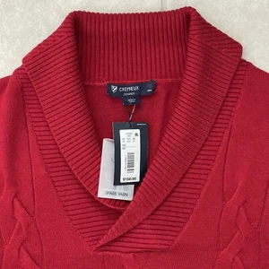 Daniel Cremieux Extra Fine Merino Wool Sweater XXL Red Cable Knit $150 NWT - Picture 1 of 5