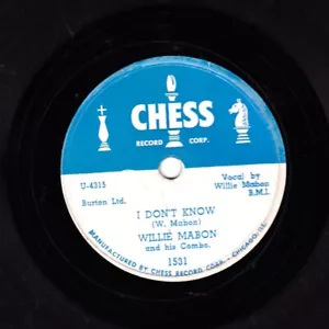 CLASSIC WILLIE MABON 1952 R&B 78 I DON'T KNOW / WORRY BLUES US CHESS 1446 E- - Foto 1 di 2