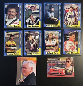 10 Vintage NASCAR Cards Rick Hendrick, Junior Johnson, Davey Johnson , Ship FREE