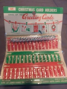 Vintage Christmas Card Holders Hang Up Line 45 Pins-No# 5234 Hong Kong - Picture 1 of 1