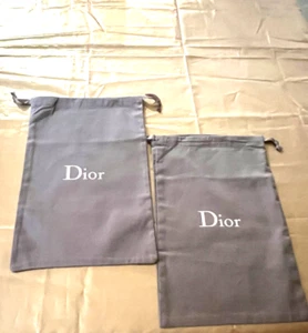 DIOR DUST BAGS SET OF TWO BAGS TRAVEL STORAGE GRAY 12.75" x 8.25" MULTIPURPOSE - Picture 1 of 5