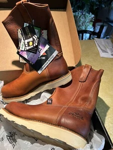 Thorogood Mens Wellington Wedge 9D Brown Leather Boots Safety Toe - Picture 1 of 4