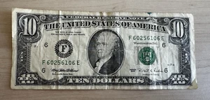 $10 Dollar Bill Note 1995 series Small face Atlanta F 60256106E - Picture 1 of 2