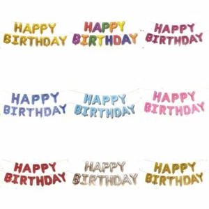 LARGE HAPPY BIRTHDAY SELF INFLATING BALLOON BANNER BUNTING PARTY DECORATION UK - Picture 1 of 7