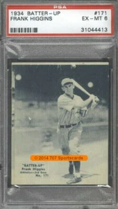 1934 Batter-Up 171 Frank Higgins PSA 6 (4413) - Picture 1 of 2