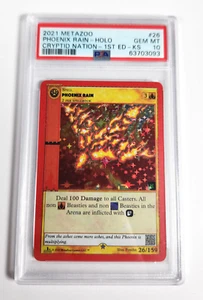 Metazoo Phoenix Rain Holo Kickstarter Cryptid Nation 1st Edition PSA 10 - Picture 1 of 2