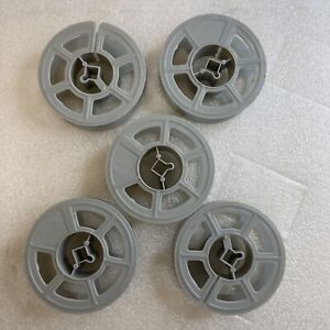 Vintage 8MM Gray Plastic 3" 50ft Film Reel Kodak Made in USA Lot Of 5