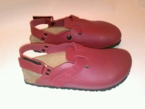 BURNT RED Birkenstock BIRKI'S Double Strap 250 WOMEN'S 8 B SLIP ON SANDLE NWOB - Picture 1 of 6