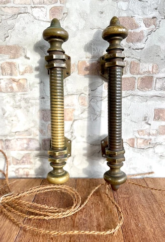 Vintage Soviet Brass Door Handles Shop Pulls Pub 39 cm 15.3” Long USSR Cover