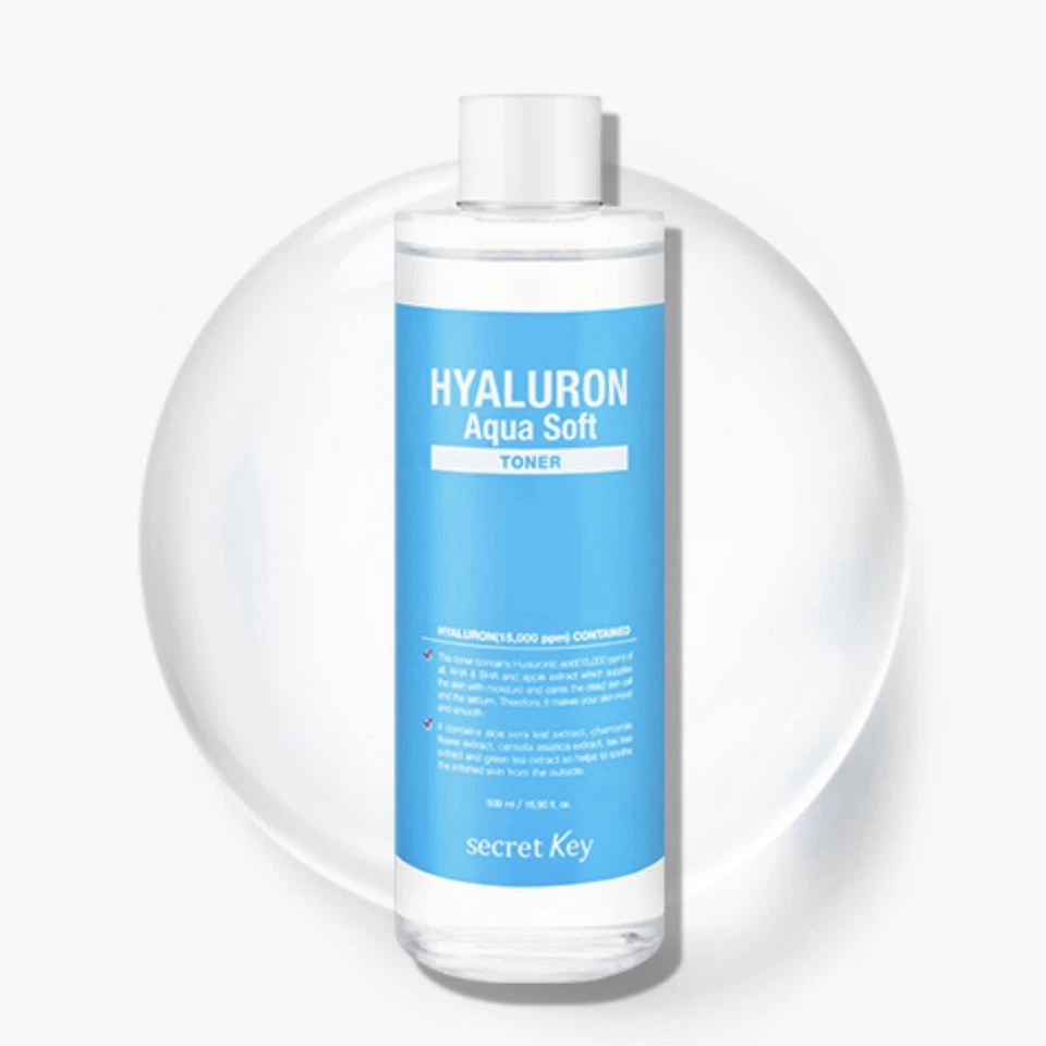 Secret Key 透明质酸水柔软爽肤水 500 毫升超大尺寸干性肌肤保湿霜 — 第 1/4 张图片