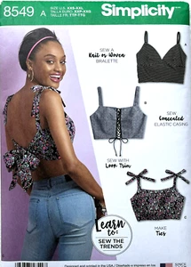 Sujetador Tops Tejido y Tejido Misses Patrón Simplicity 8549 Tallas: XXS - XXL Aprende a Coser - Imagen 1 de 2