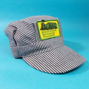 Hawaiian Railway Society Ingenieurkappe gestreift Denim Zugmütze Baumwolle Größenanpassung - Bild 1 von 5