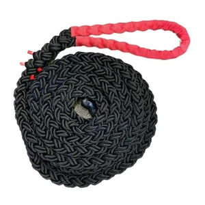 Cuerda de amarre de nailon negra de 8 hebras C/W 20" ojo suave protegido x 25 metros - Imagen 1 de 5