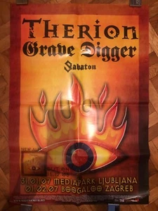 THERION - GRABBAGGER - SABATON Slowenien - Kroatien 2007 ORIGINAL KONZERTPLAKAT - Bild 1 von 2