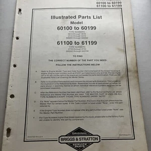 Briggs & Stratton Motormodelle 60100 bis 61199 illustrierter Teilekatalog Liste - Bild 1 von 2