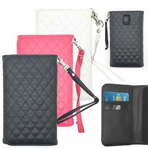 Handy Tasche Schutzhülle Flip Cover Case Klapp Etui mit Spiegel und Tragekette