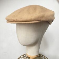 Vtg 1960s Cabbie Newsboy Gatsby Hat Minimalist Tan Union Made USA Mens XL