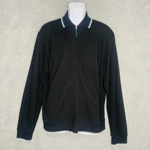 Hugo Boss Golf Sweater Mens Large L Black Full Zip Cardigan Jacket Long Sleeve - Picture 1 of 10