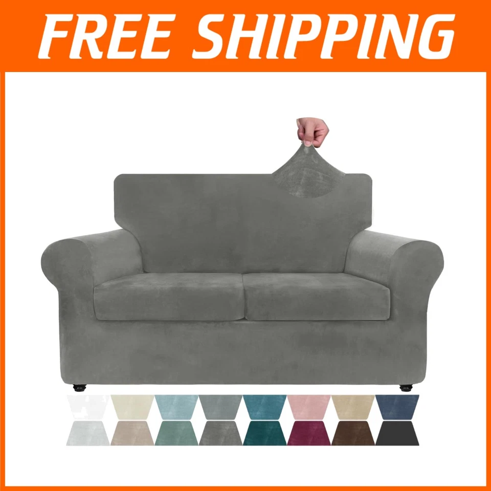 Fundas gruesas de terciopelo suave con correa antideslizante - Elegante protección gris Foto 1 de 4