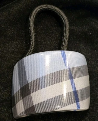 Banda elástica vintage Burberry Francia azul a cuadros Nova corbata cola de caballo Foto 1 de 4