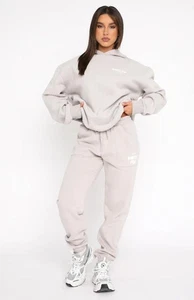 π₯2PCS Ladies white Boutique fox&Tracksuit Set Hoodie Foamy Letters Fleece Sport - Picture 1 of 20