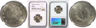 1883-N/C 5C Liberty Nickel NGC MS-65 - Image 1 of 3