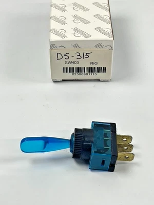 12V Toggle Switch Lever Glow Blue SW403 from Carquest cross ref. Standard DS315 - Image 1 of 4