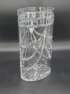 Stunning Irish Waterford Crystal Overture Oval Vase 11.5 in ~ Hand Made - Picture 1 of 16