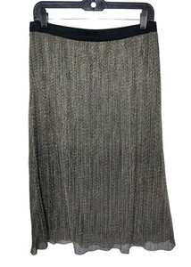 Rafaella Metallic Crinkle Straight Pull On Midi Skirt M NWT - Picture 1 of 6