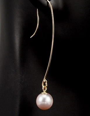 Pastel Lavender Freshwater Pearl Earrings 14/20 Gold-Filled Long Dangle Earrings - Image 1 of 2