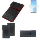 Protective cover for Huawei Honor Play 4 5G dark gray red edges Filz Sleeve Bag 