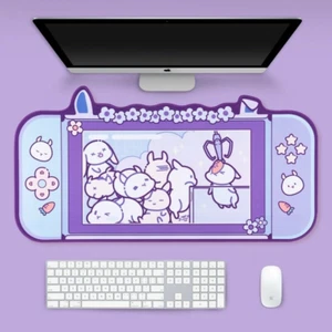 Cute Rabbit Mouse Pad- 30.5'' *16'' Large Non-Slip Rubber Base Desk Pad Mat - Picture 1 of 8