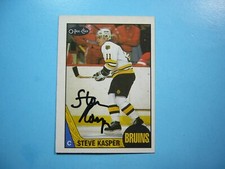 1987/88 O-PEE-CHEE NHL HOCKEY CARD #162 STEVE KASPER EX/NM AUTO AUTOGRAPH OPC