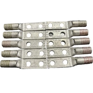 LOT Burndy 10 AWG 2-Hole Compression Lug 1/4" Stud YA2C-2TC14E2 Brown Die - Picture 1 of 2