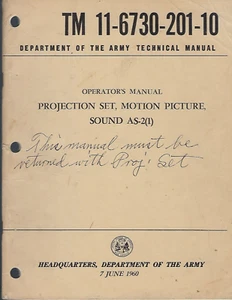 Historical book for Projection Set, Motion Picture, Sound AS-2(1) - Picture 1 of 1