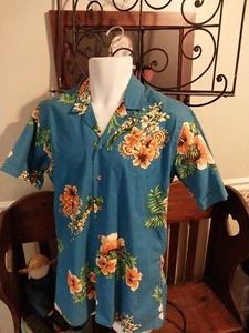 MR. WITT HAWAIIAN SHIRT HIBISCUS FLORAL LOOP COLLAR VINTAGE - Picture 1 of 4