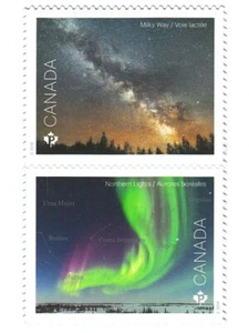 DIE CUT = ASTRONOMY, MILKY WAY = POLAR / NORTHERN LIGHT BK pair MNH Canada 2018 - Bild 1 von 1