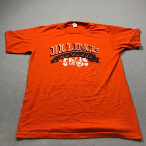 VINTAGE Illinois Fighting Illini Shirt Mens Large Single Stitch Rose Bowl 1984 Cover