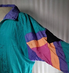 Bocoo Vintage 80's 90's Retro Medium Pink/multicolor Windbreaker Track Jacket - Picture 1 of 13