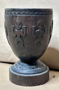 Rare ancien moule art populaire emblème tribal en bois sculpté main XIXème - Photo 1/7