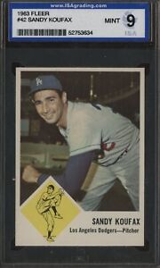 1963 Fleer #42 Sandy Koufax Los Angeles Dodgers HOF ISA 9 MINT
