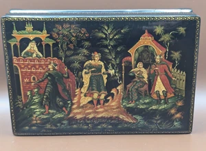 Vtg OLD Russian Lacquer Box Palekh USSR fairy tales FROG PRINCESS KOROLEV N.N. - Picture 1 of 17