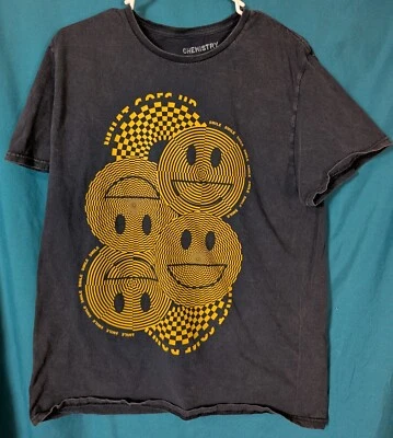 Camiseta Chemistry Trippy Smile Face Extra Grande – Camisa Streetwear Ilusão Óptica - Imagem 1 de 2